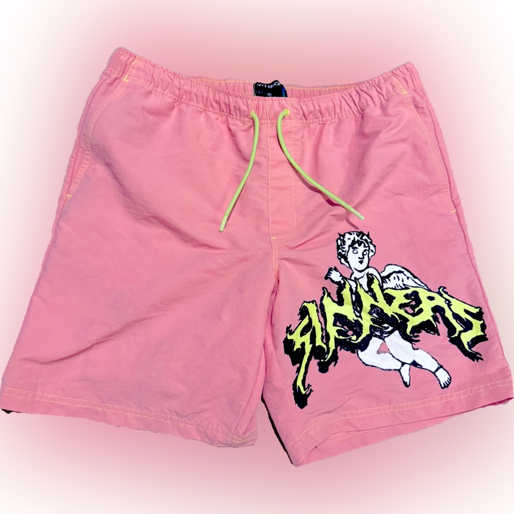 Vitriol “Sinner” Shorts - Medium, Pink & Green